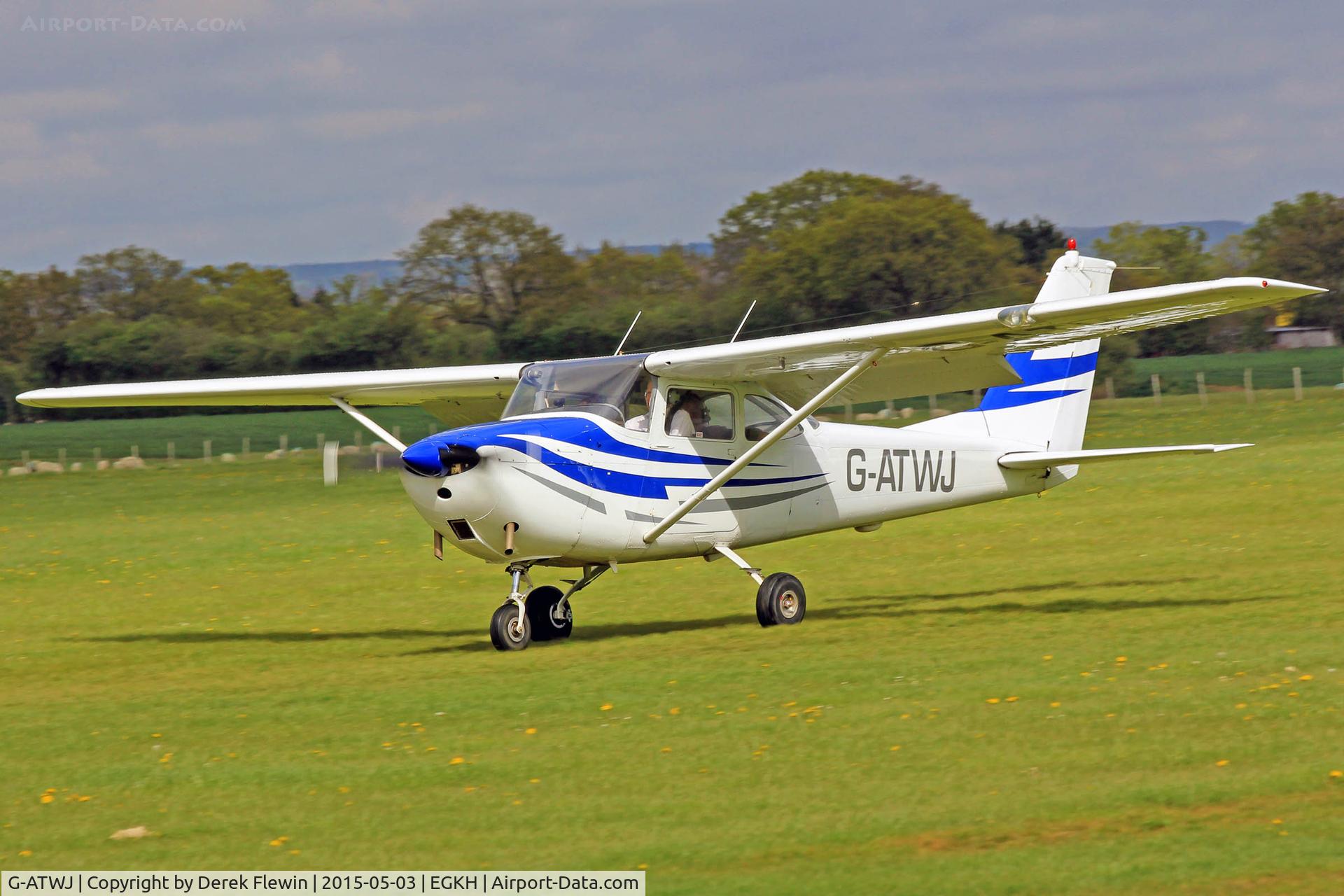 G-ATWJ, 1964 Reims Cessna F172F Skyhawk C/N 0095, Resident Skyhawk, previously EI-ANS, seen shortly after landing.