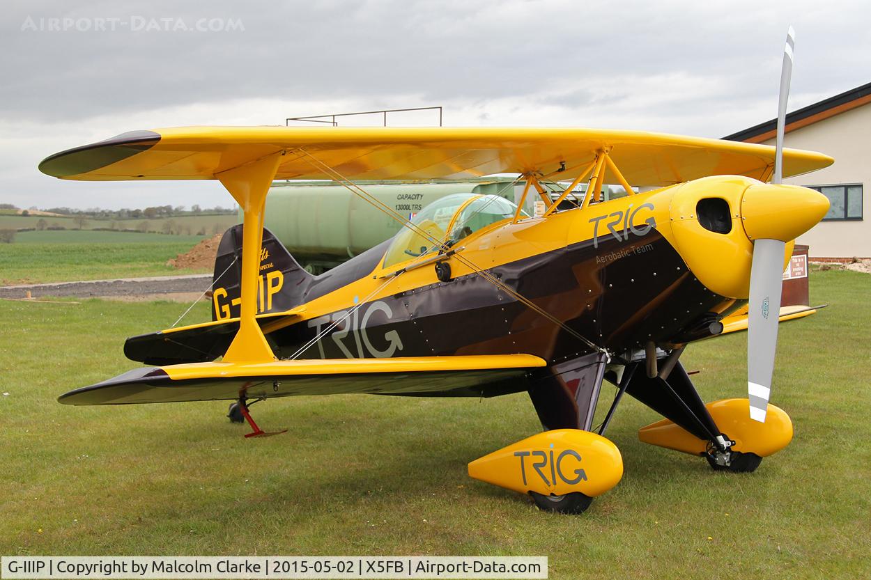 G-IIIP, 1984 Pitts S-1D Special C/N PFA 009-10195, Pitts S-1D Special G-IIIP of the Trig Aerobatic Team on a stopover for fuel at Fishburn Airfield, May 2nd 2015.
