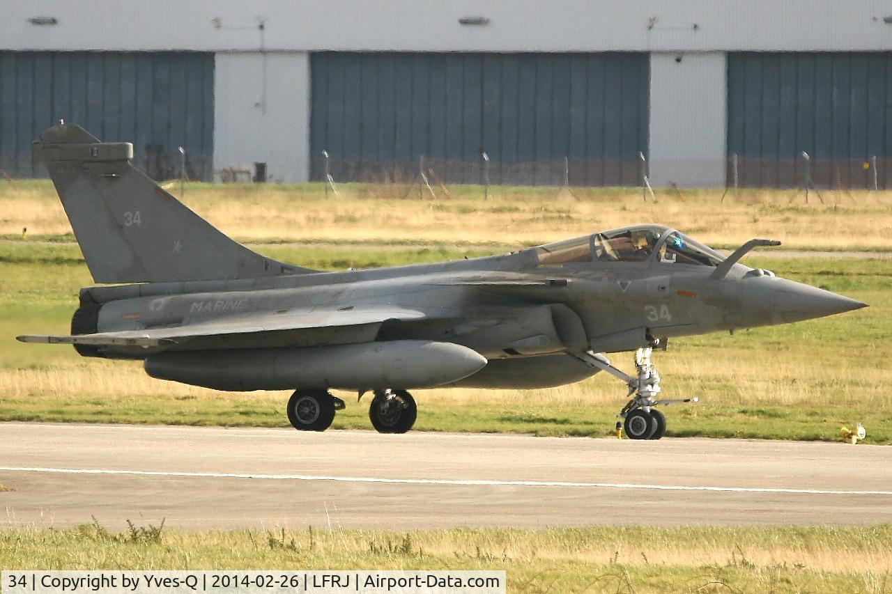 34, Dassault Rafale M C/N 34, Dassault Rafale M, Taxiing after landing rwy 26, Landivisiau Naval Air Base (LFRJ)