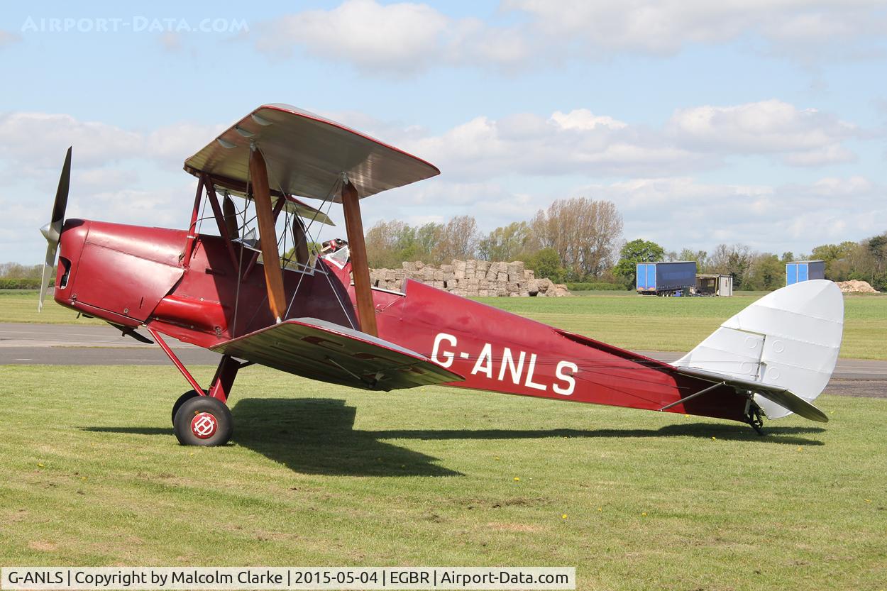 G-ANLS, 1944 De Havilland DH-82A Tiger Moth II C/N 85862, De Havilland DH-82A Tiger Moth II at The Real Aeroplane Club's Auster Fly-In, Breighton Airfield, May 4th 2015.