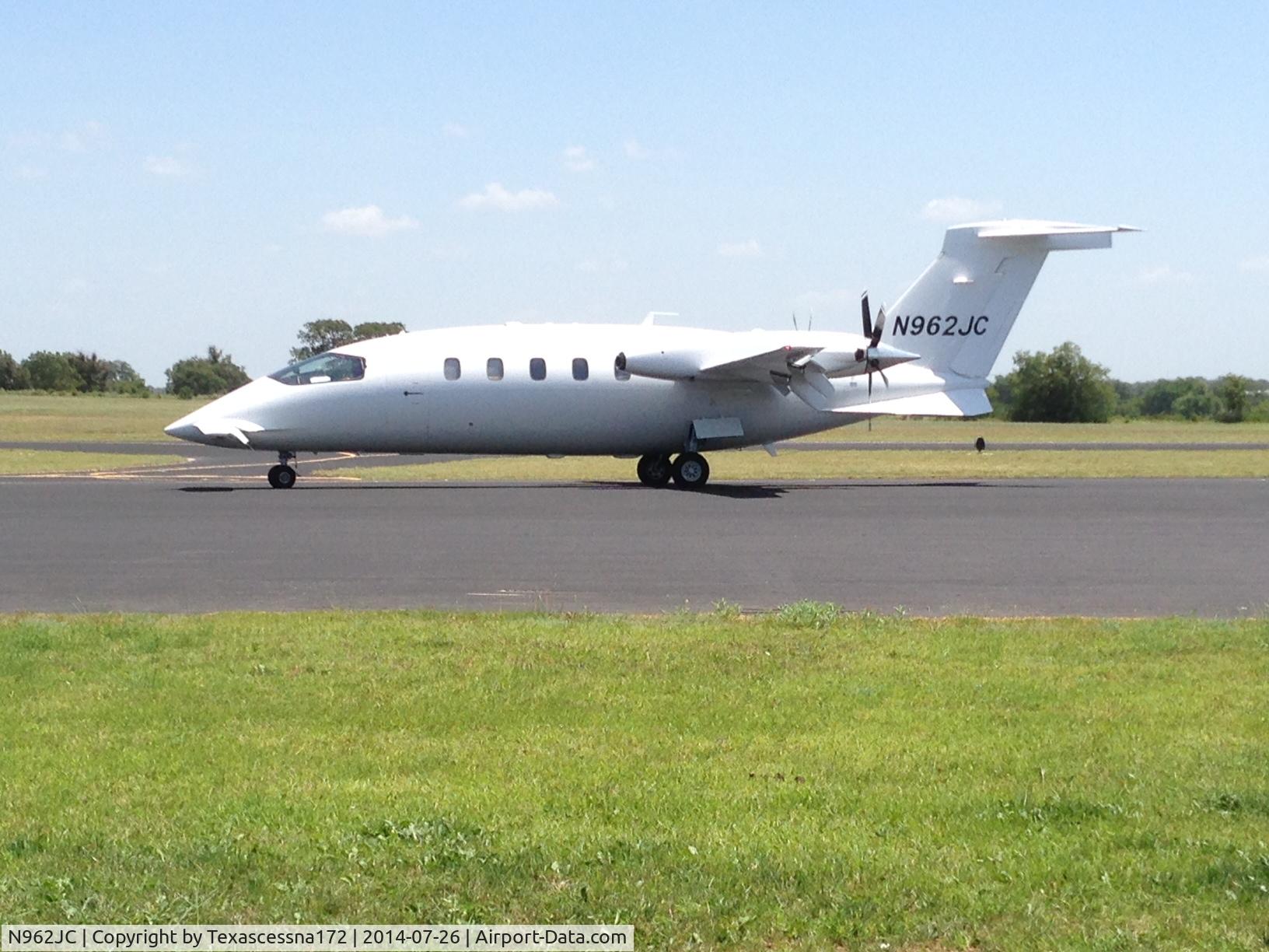 N962JC, 2002 Piaggio P-180 C/N 1062, Photo taken at Stephenville, Texas on July 26, 2014. Landed on 4209'X75' runway.