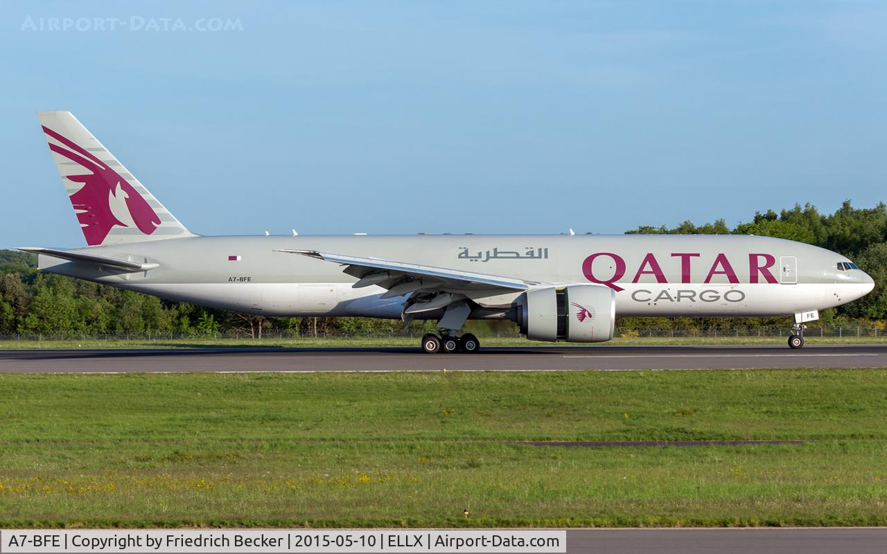 A7-BFE, 2013 Boeing 777-FDZ C/N 39644, decelerating after touchdown