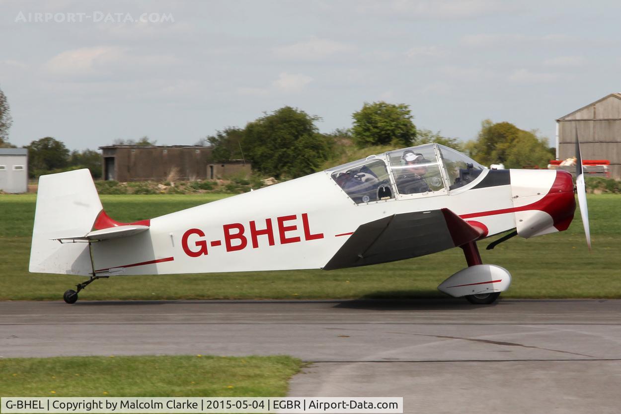G-BHEL, 1957 SAN Jodel D-117 C/N 735, SAN Jodel D-117 at The Real Aeroplane Club's Auster Fly-In, Breighton Airfield, May 4th 2015.