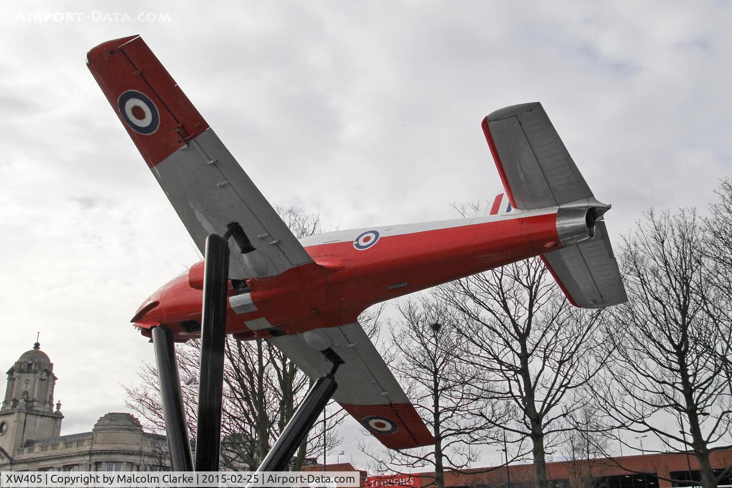 XW405, 1971 BAC 84 Jet Provost T.5A C/N EEP/JP/1027, BAC 84 Jet Provost T.5A now displayed at Hartlepool College campus. February 25th 2015. See http://www.hartlepoolfe.ac.uk/collegesaircrafttakesskies/