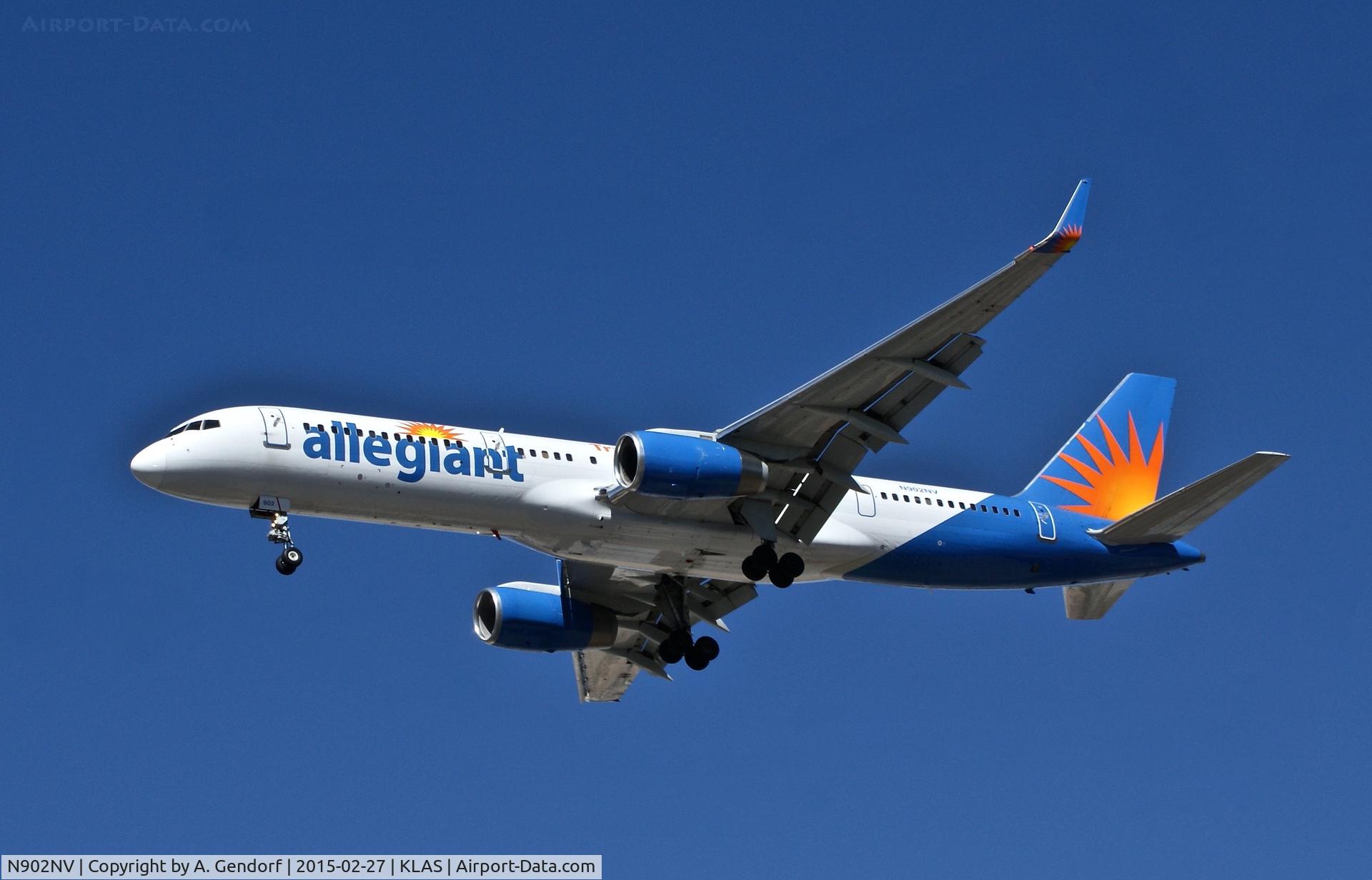 N902NV, 1992 Boeing 757-204 C/N 26964, Allegiant Air, seen here on short finals at Las Vegas Int'l(KLAS)