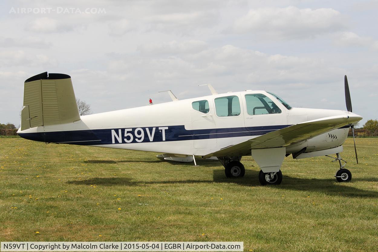 N59VT, 1959 Beech K35 Bonanza C/N D-5897, Beech K35 Bonanza at The Real Aeroplane Club's Auster Fly-In, Breighton Airfield, May 4th 2015.