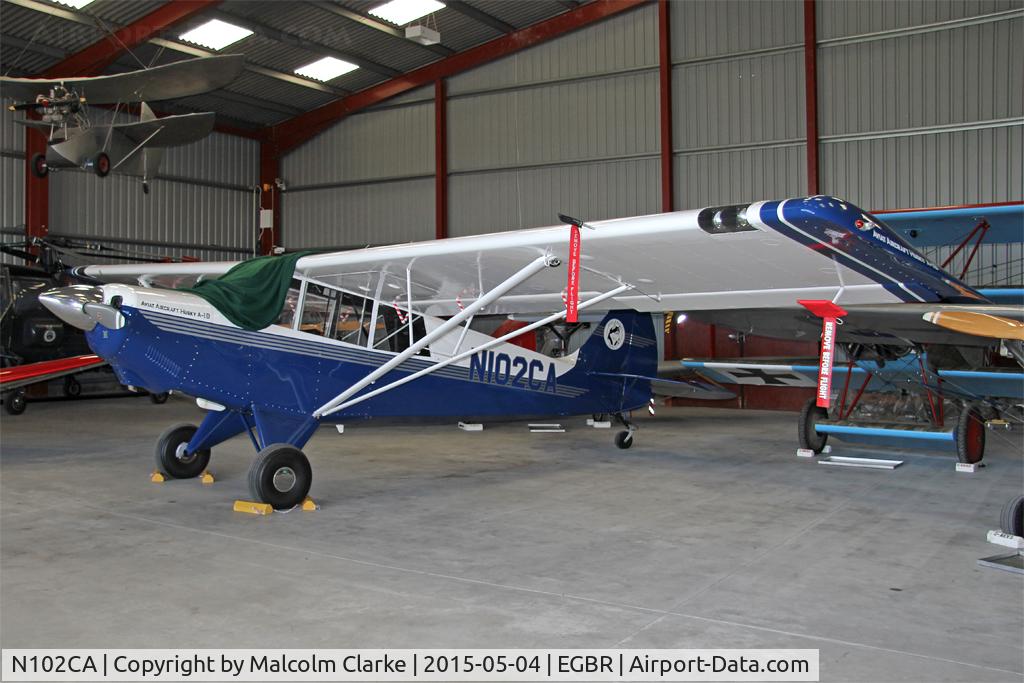 N102CA, 2004 Aviat A-1B Husky C/N 2272, Aviat A-1B Husky in a hangar at The Real Aeroplane Club,  Breighton Airfield, May 4th 2015.