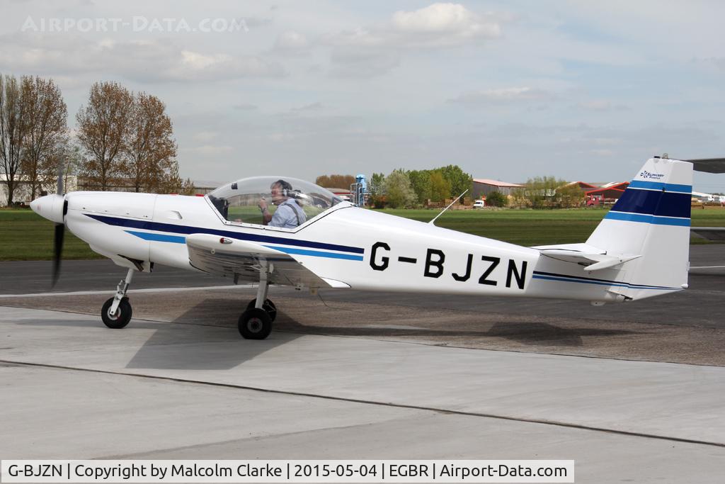G-BJZN, 1982 Slingsby T-67A Firefly C/N 1997, Slingsby T-67A Firefly at The Real Aeroplane Club's Auster Fly-In, Breighton Airfield, May 4th 2015.
