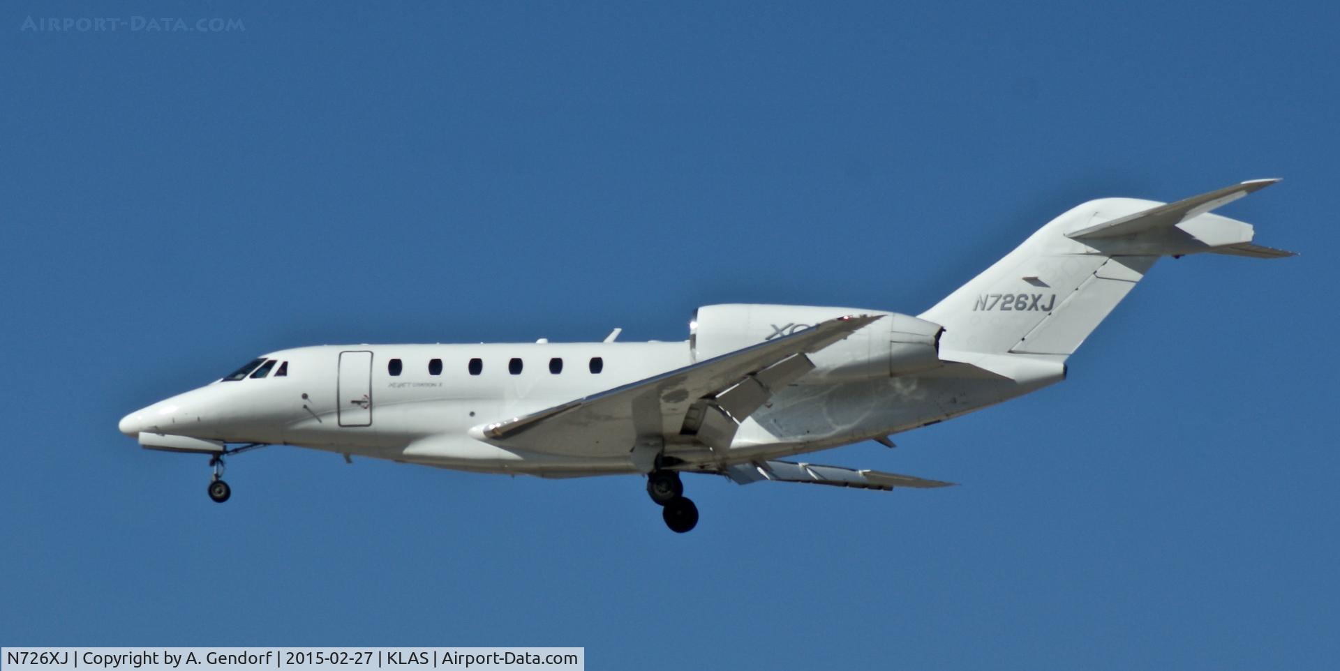 N726XJ, 2004 Cessna 750 Citation X Citation X C/N 750-0226, XOJet (untitled), is here landing at Las Vegas Int'l(KLAS)