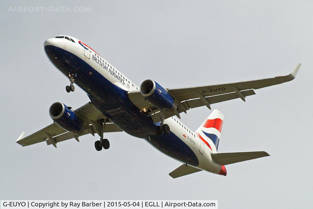 G-EUYO, 2013 Airbus A320-232 C/N 5634, Airbus A320-232 [5634] (British Airways) Home~G 04/05/2015 Retro fitted Sharklets in the last 2 months.