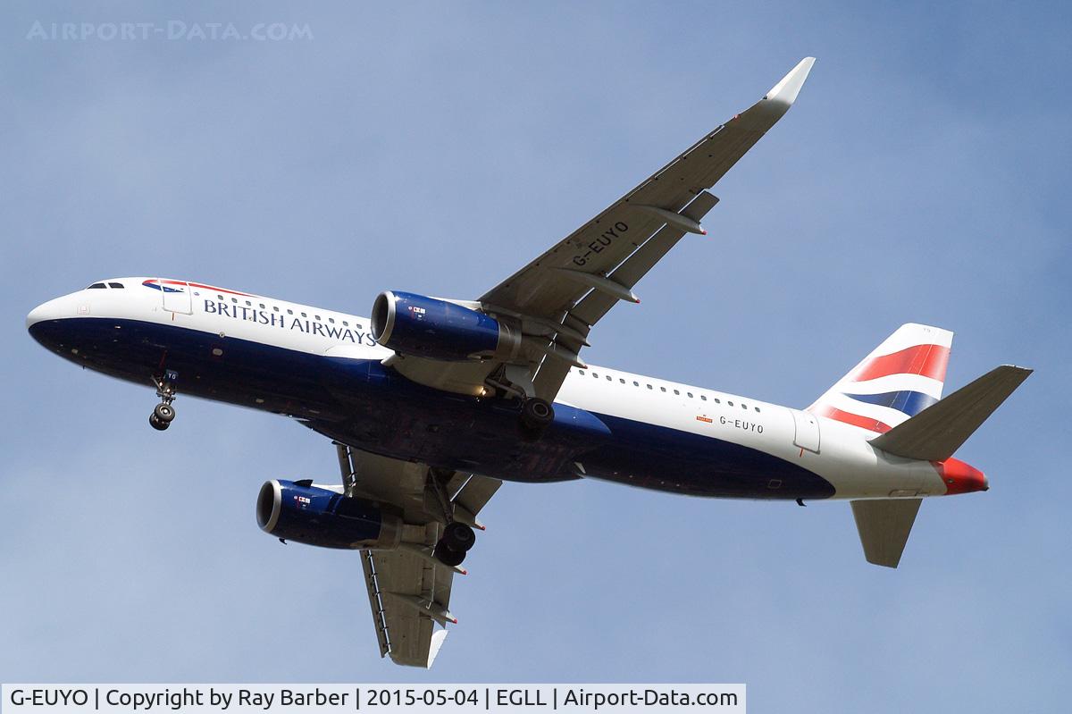G-EUYO, 2013 Airbus A320-232 C/N 5634, Airbus A320-232 [5634] (British Airways) Home~G 04/05/2015 Retro fitted Sharklets in the last 2 months.