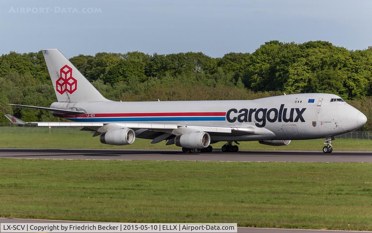 LX-SCV, 2001 Boeing 747-4R7F/SCD C/N 29733, departure via RW24