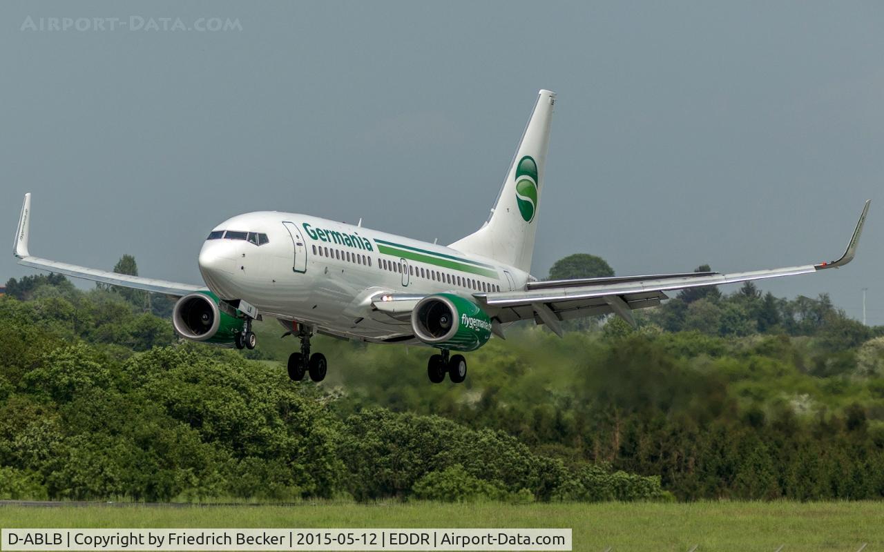 D-ABLB, 2008 Boeing 737-76J C/N 36115, moments prior touchdown, inbound from Brindisi