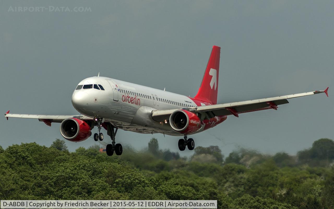 D-ABDB, 2005 Airbus A320-214 C/N 2619, on final RW27, inbound from Palma