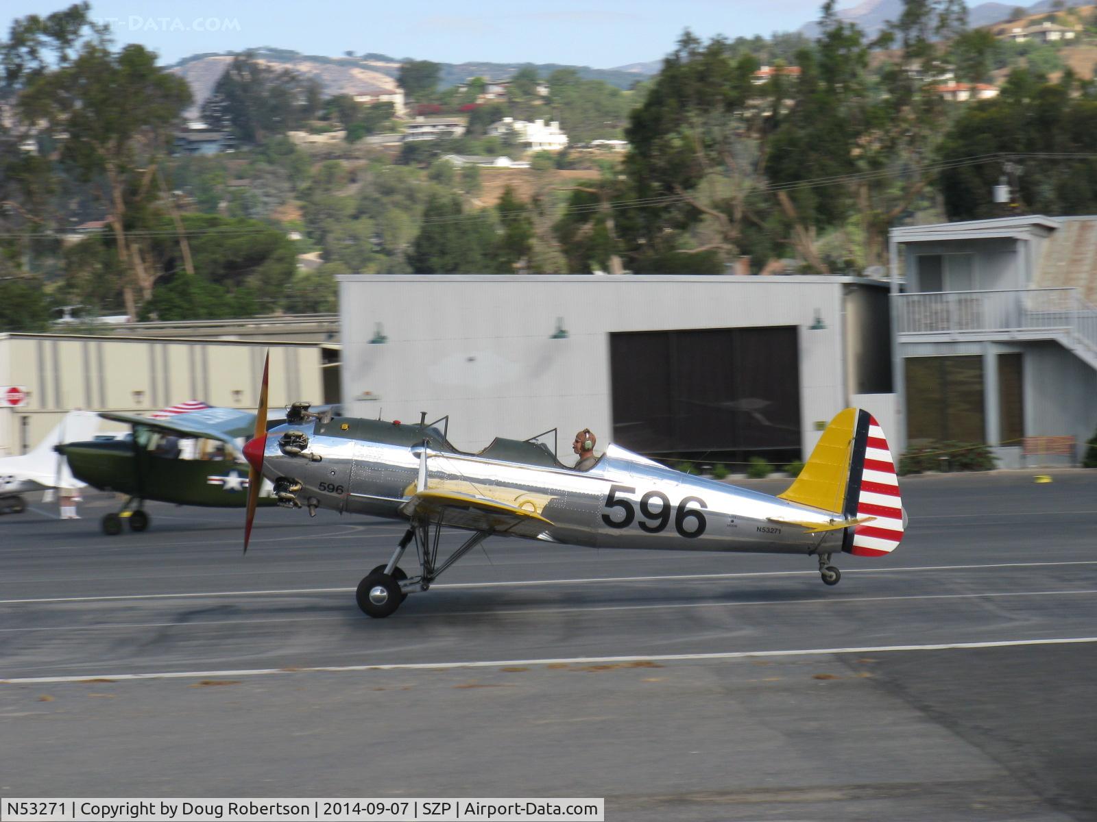 N53271, 1941 Ryan Aeronautical ST3KR C/N 1625, Ryan Aeronautical ST-3KR as PT-22, Kinner R5-540-1 160 Hp radial, landing roll Rwy 22