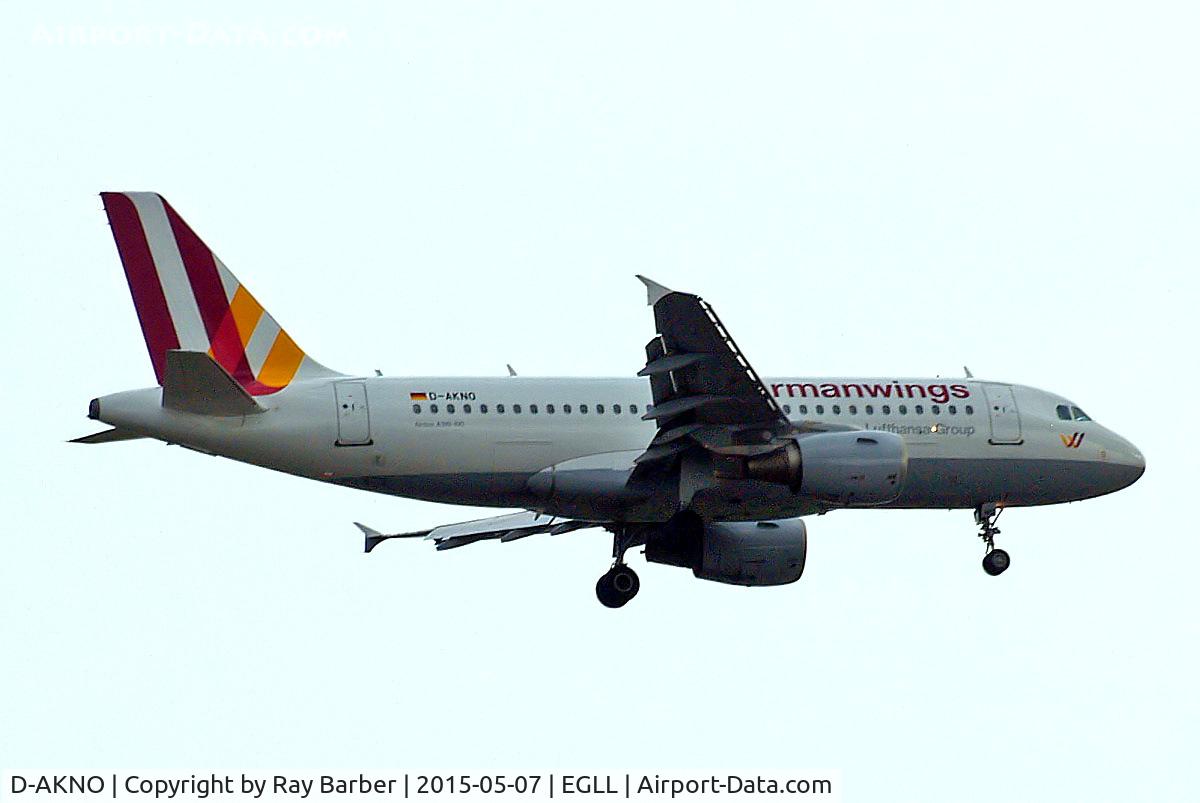 D-AKNO, 1999 Airbus A319-112 C/N 1147, Airbus A319-112 [1147] (Germanwings) Home~G 07/05/2015. On approach 27L.