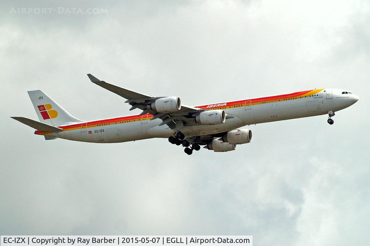 EC-IZX, 2004 Airbus A340-642 C/N 601, Airbus A340-642 [601] (Iberia) Home~G 07/05/2015. On approach 27L.