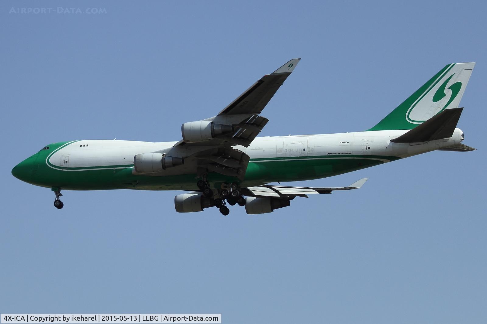 4X-ICA, 2001 Boeing 747-4EVF/ER/SCD C/N 35172, Cargo Air-lines fly in from Liege, Belgium, landing on runway 26. Recently bought from Jade-cargo.