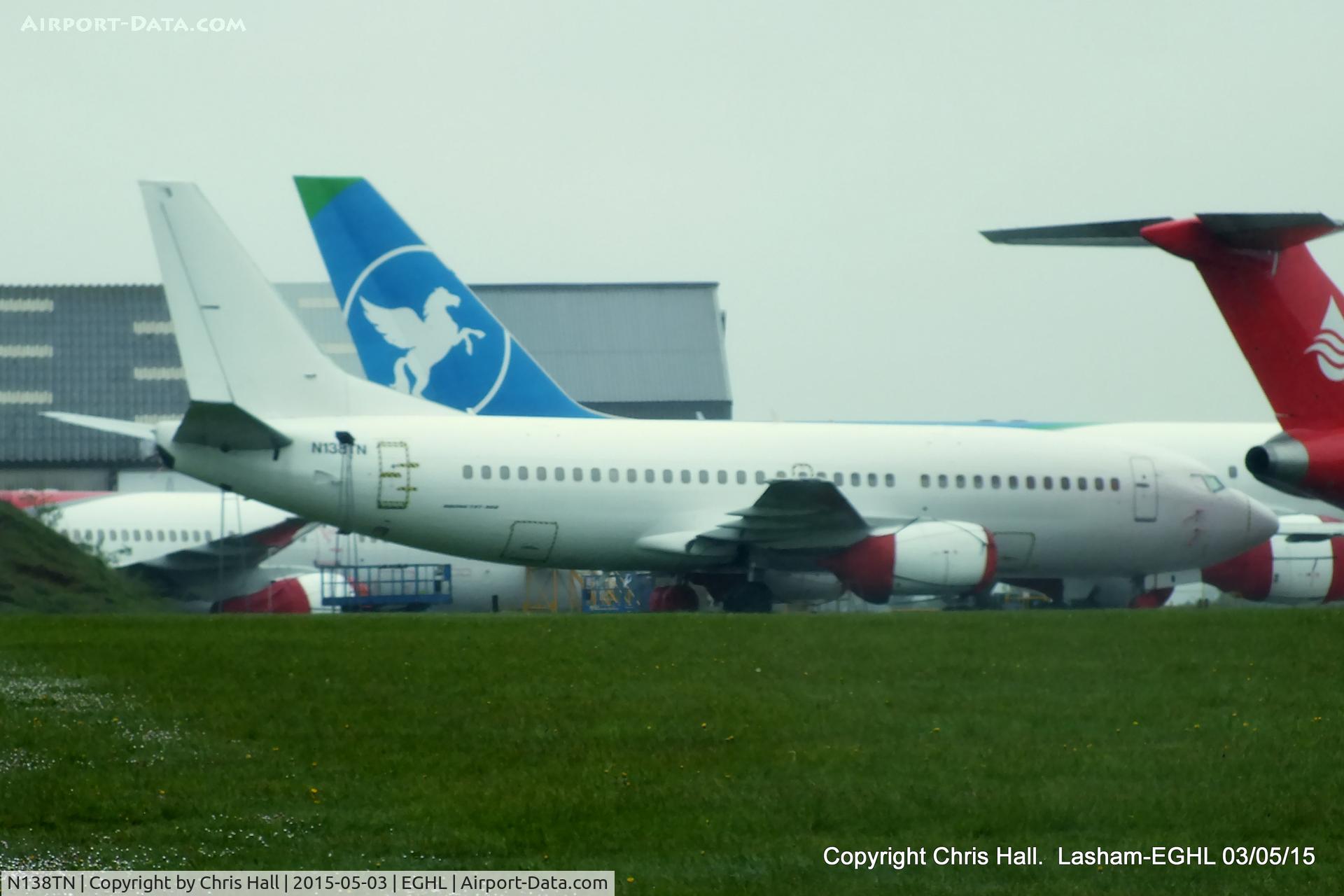 N138TN, 1997 Boeing 737-36N C/N 28564, ex LN-KKJ Norwegian Air Shuttle in storage at Lasham