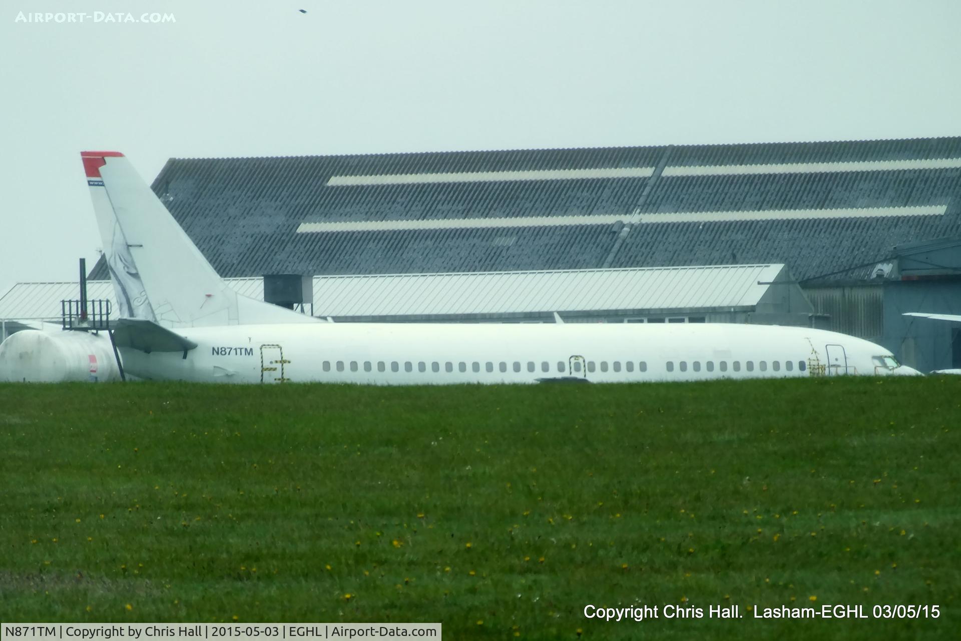 N871TM, 1997 Boeing 737-36N C/N 28671, ex Norwegian Air Shuttle LN-KKL in storage at Lasham
