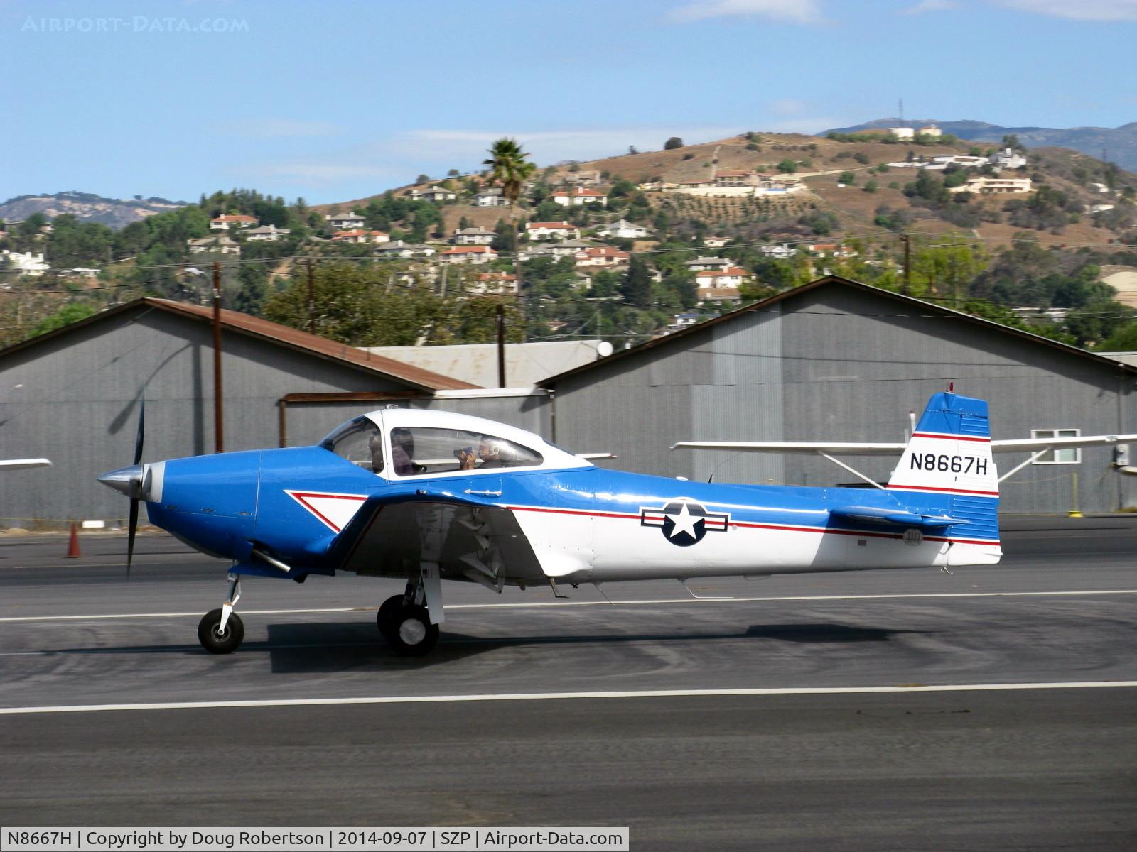 N8667H, 1947 North American Navion C/N NAV-4-667, 1947 North American NAVION, Continental IO-520 285 Hp upgrade, takeoff roll Rwy 22, Young Eagles Flight