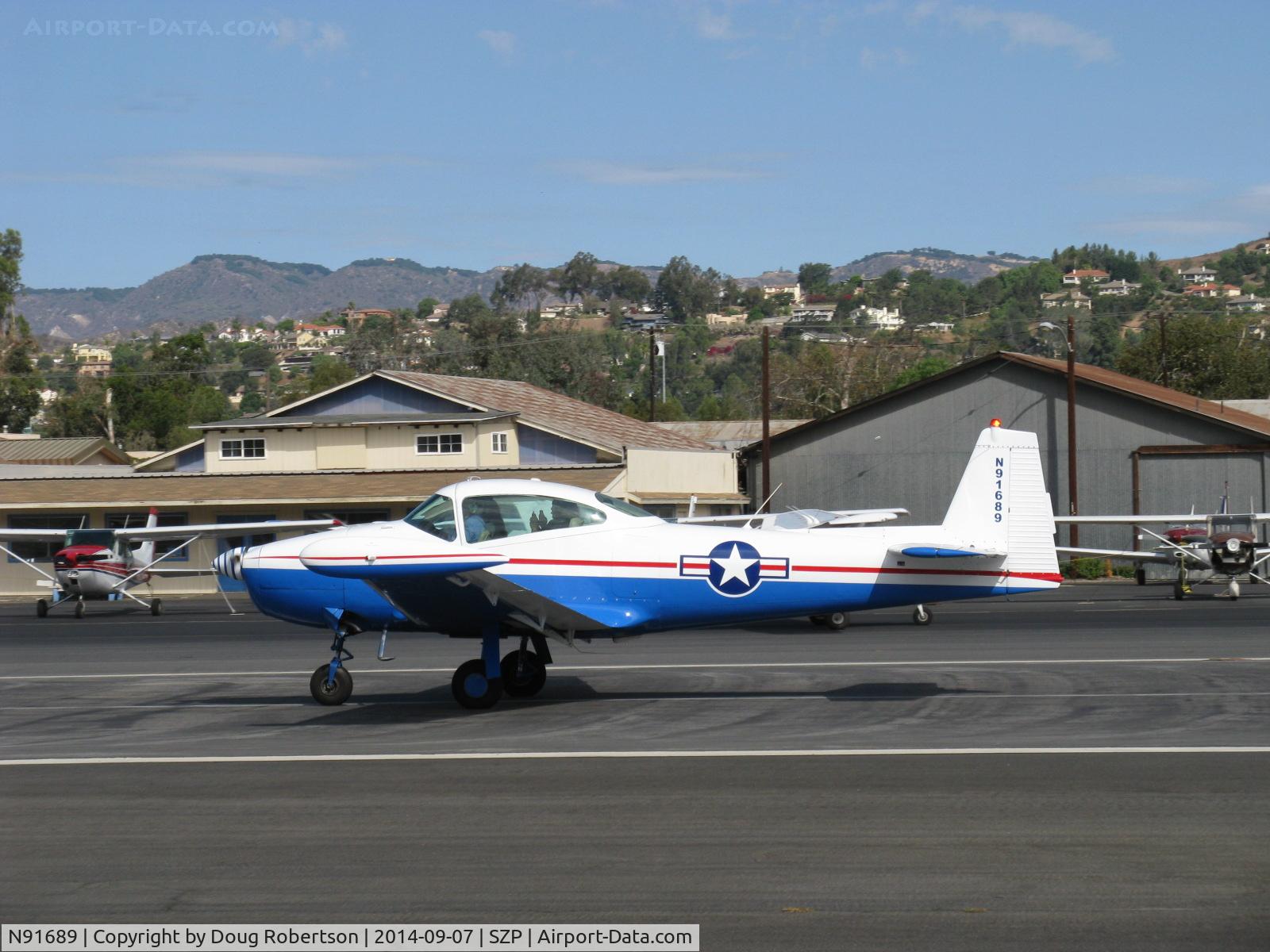 N91689, 1946 North American Navion (NA-145) C/N NAV-4-431, 1946 North American NAVION, Continental E225 Upgrade, many mods, takeoff roll Rwy 22, Young Eagles Flight, aircraft from WHP