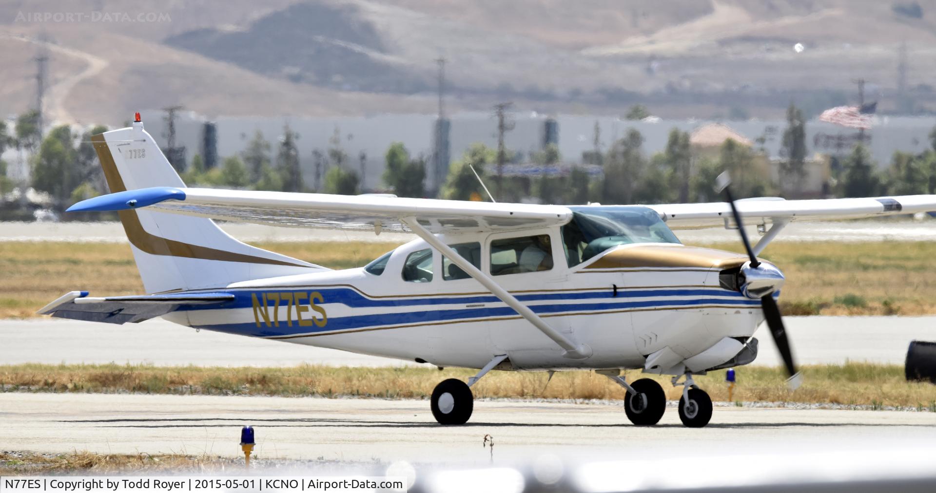 N77ES, 1964 Cessna 210D Centurion C/N 21058256, Taxiing to parking at Chino