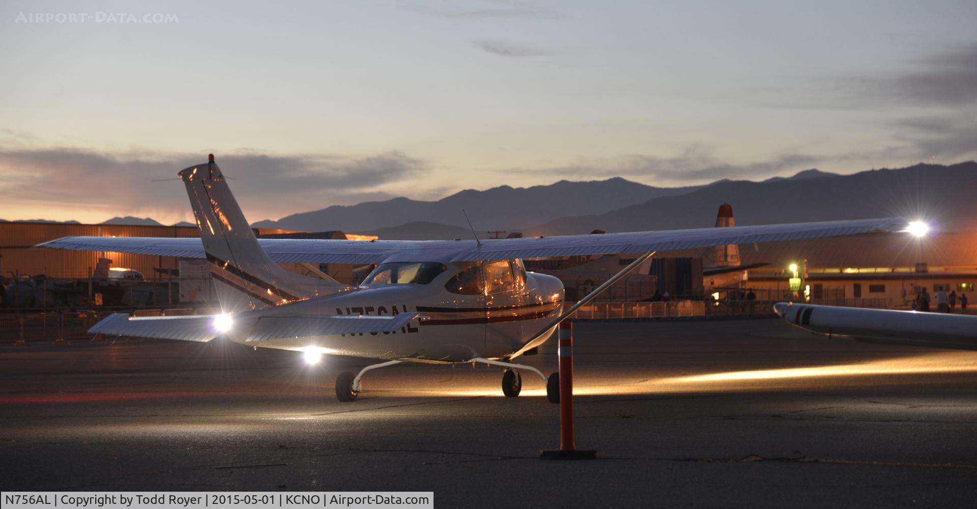 N756AL, 1979 Cessna TR182 Turbo Skylane RG C/N R18201023, Preparing to leave Chino after the Friday evening Planes of Fame Airshow