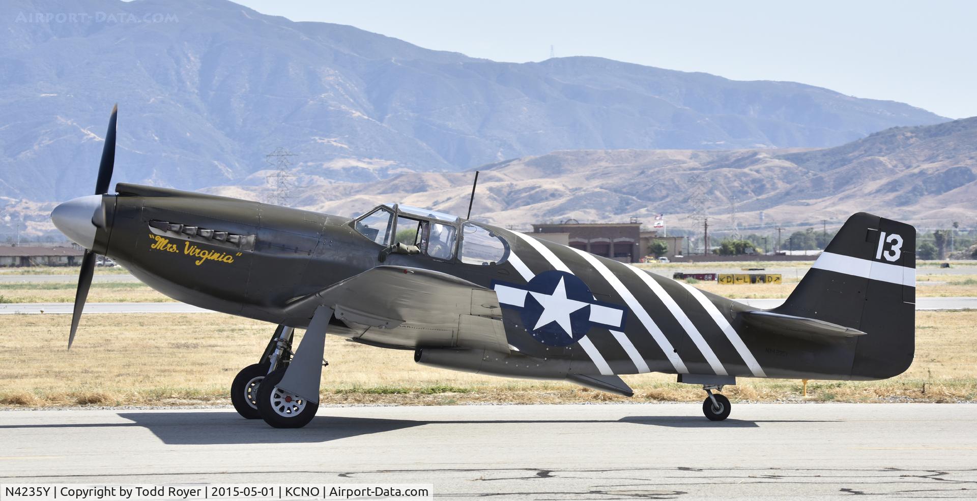 N4235Y, 1943 North American P-51A Mustang C/N MSN 99-22354, Taxiing at the 2015 Planes of Fame Airshow