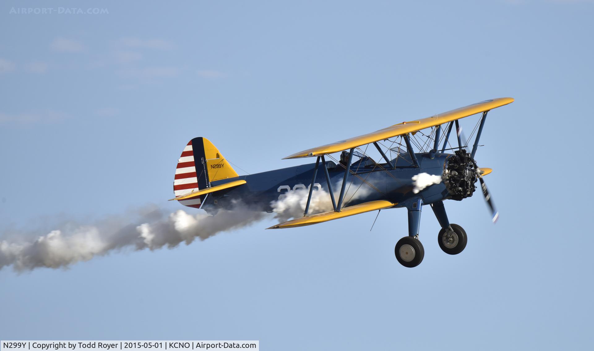 N299Y, 1940 Boeing PT-17 Kaydet (A75N1) C/N 75-445, Flying at the 2015 Planes of Fame Airshow
