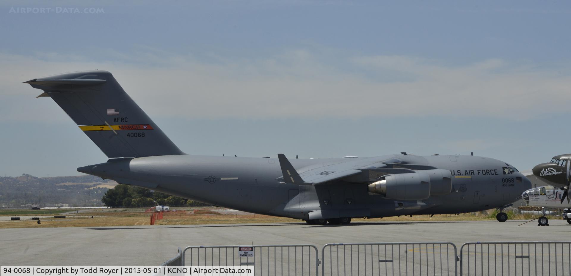 94-0068, 1994 McDonnell Douglas C-17A Globemaster III C/N 50028/F-27, On display at the 2015 Planes of Fame Airshow