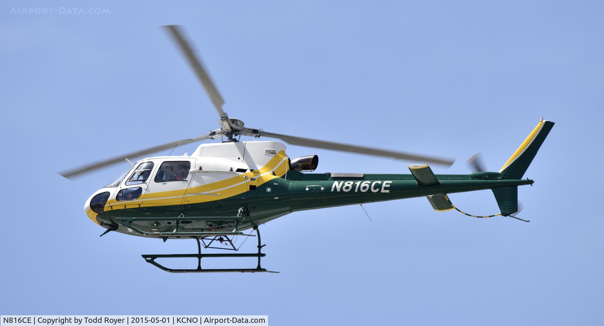 N816CE, 2009 Aerospatiale AS-350B-3e Ecureuil C/N 4724, Landing at Chino
