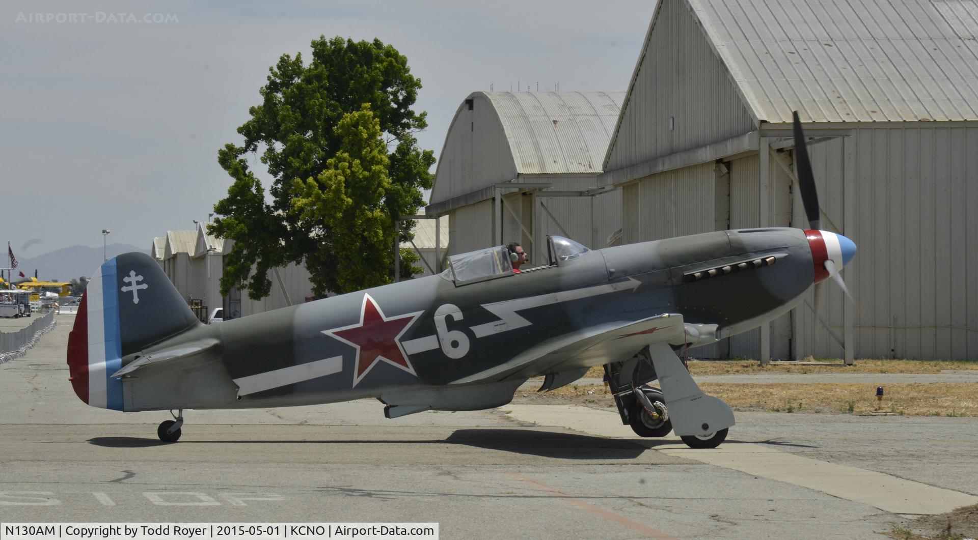 N130AM, 1995 Yakovlev Yak-3U C/N 170101, Taxiing at Chino
