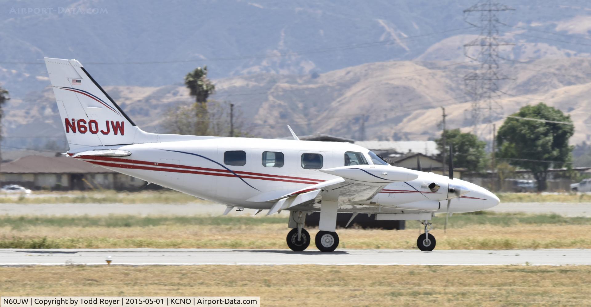 N60JW, 1980 Piper PA-31T1 C/N 31T-8004031, Landing at Chino