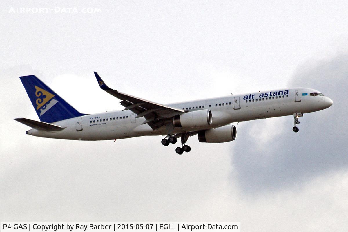 P4-GAS, 1996 Boeing 757-2G5 C/N 28112, Boeing 757-2G5 [28112] (Air Astana) Home~G 07/05/2015. On approach 27L.