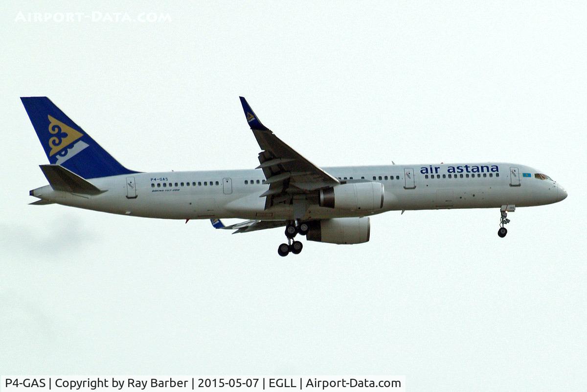 P4-GAS, 1996 Boeing 757-2G5 C/N 28112, Boeing 757-2G5 [28112] (Air Astana) Home~G 07/05/2015. On approach 27L.