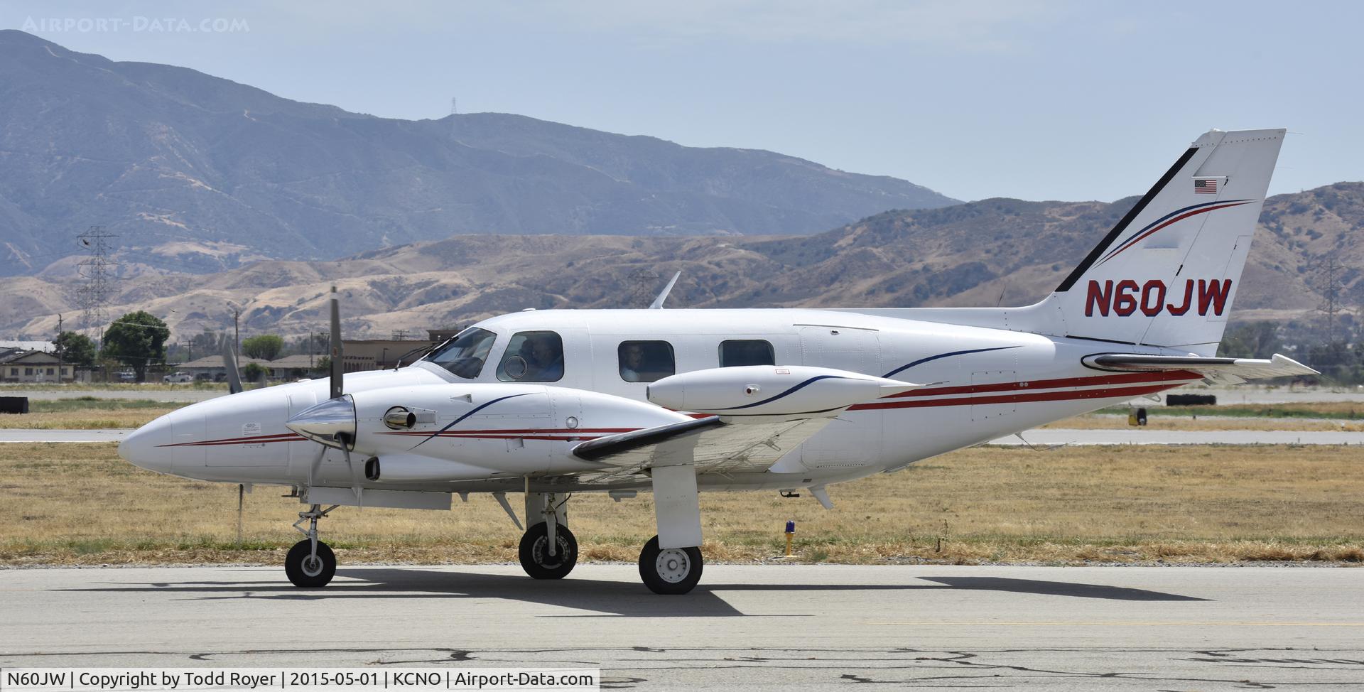 N60JW, 1980 Piper PA-31T1 C/N 31T-8004031, Taxiing at Chino