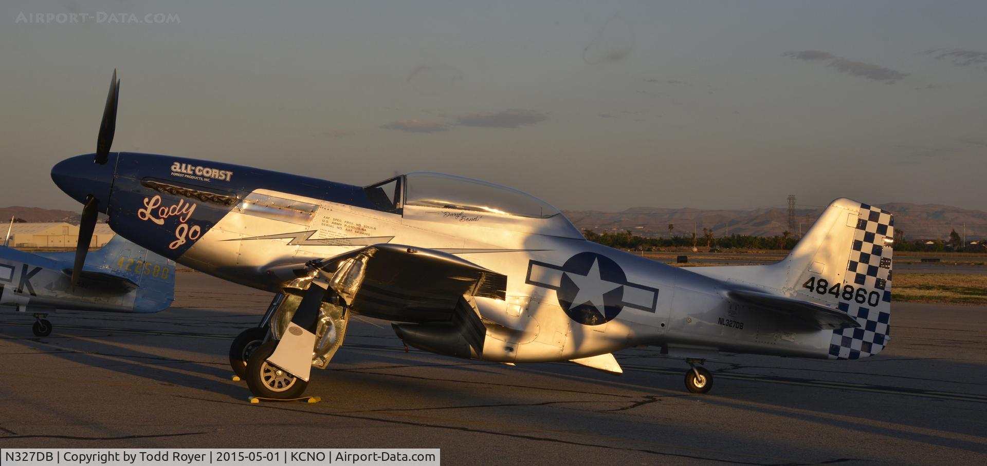 N327DB, 1944 North American P-51D Mustang C/N 44-84860, On display at the 2015 Planes of Fame Airshow