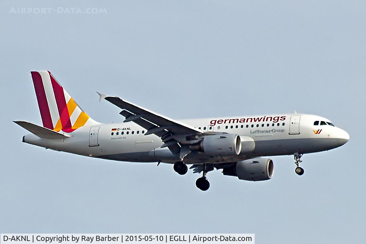 D-AKNL, 1999 Airbus A319-112 C/N 1084, D-AKNL   Airbus A319-112 [1084] (Germanwings) Home~G 10/05/2015. On approach 27L.