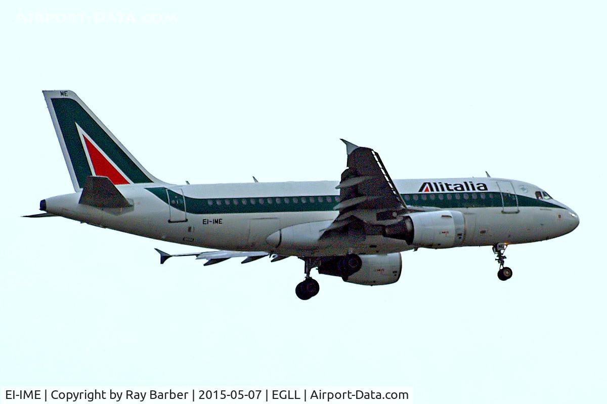 EI-IME, 2002 Airbus A319-112 C/N 1740, Airbus A319-112 [1740] (Alitalia) Home~G 07/05/2015. On approach 27L.
