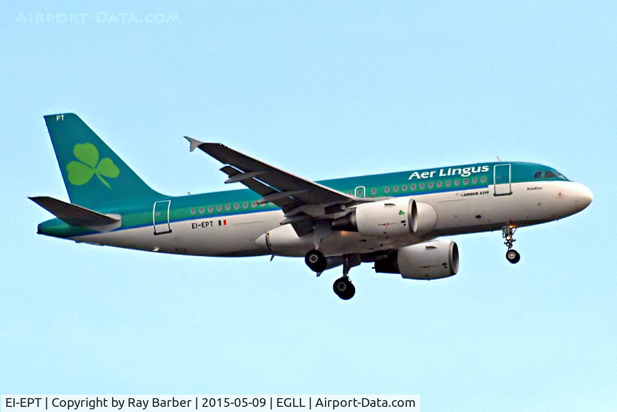 EI-EPT, 2007 Airbus A319-111 C/N 3054, Airbus A319-111 [3054] (Aer Lingus) Home~G 09/05/2015. On approach 27L.