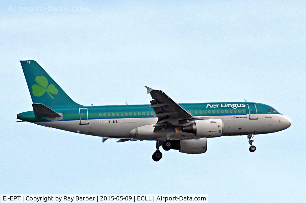 EI-EPT, 2007 Airbus A319-111 C/N 3054, Airbus A319-111 [3054] (Aer Lingus) Home~G 09/05/2015. On approach 27L.