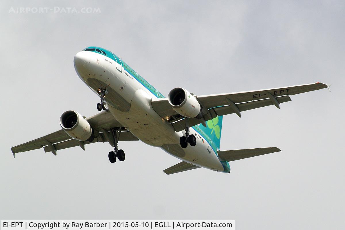 EI-EPT, 2007 Airbus A319-111 C/N 3054, Airbus A319-111 [3054] (Aer Lingus) Home~G 10/05/2015. On approach 27R.