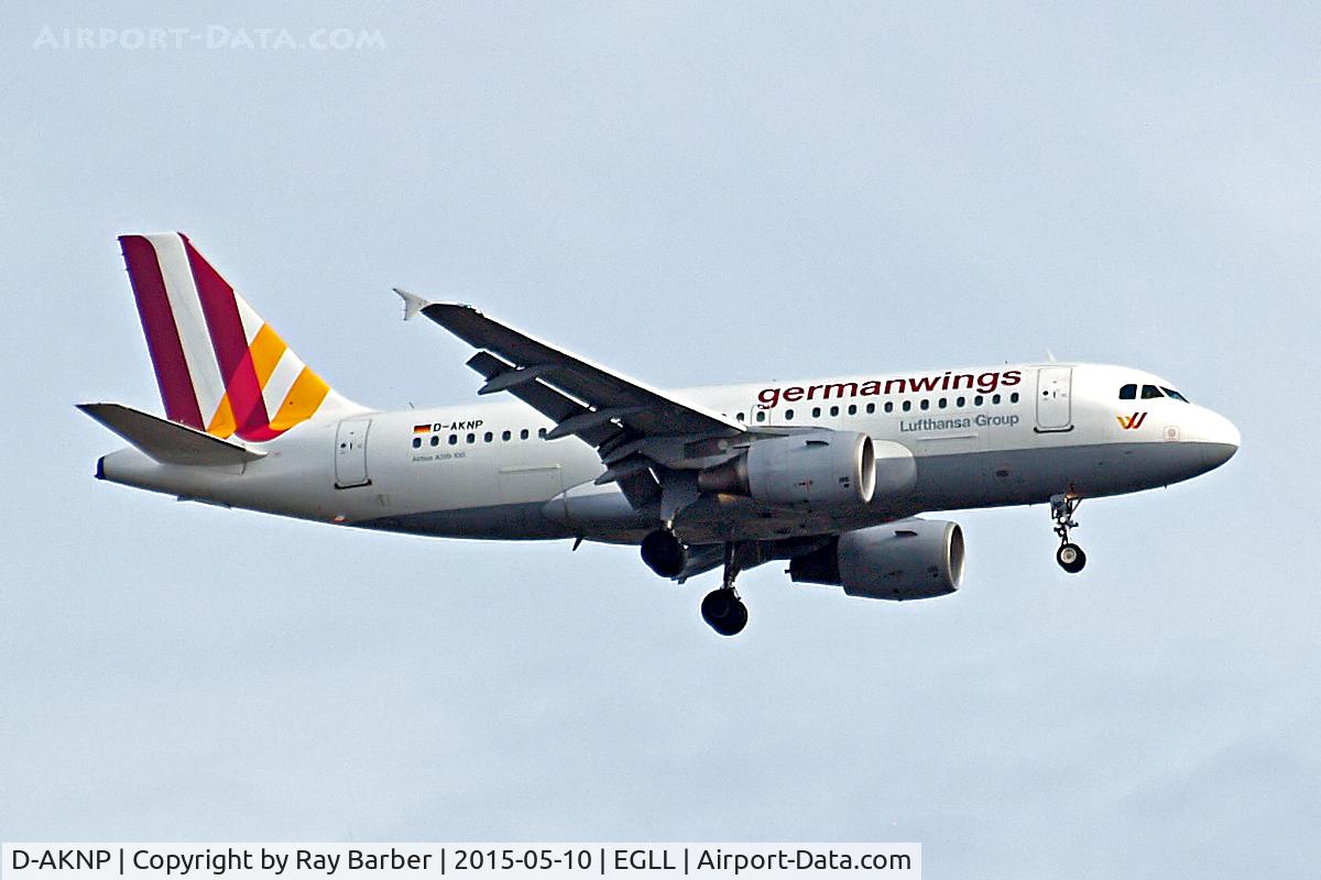 D-AKNP, 1999 Airbus A319-112 C/N 1155, Airbus A319-112 [1155] (Germanwings) Home~G 10/05/2015. On approach 27L.