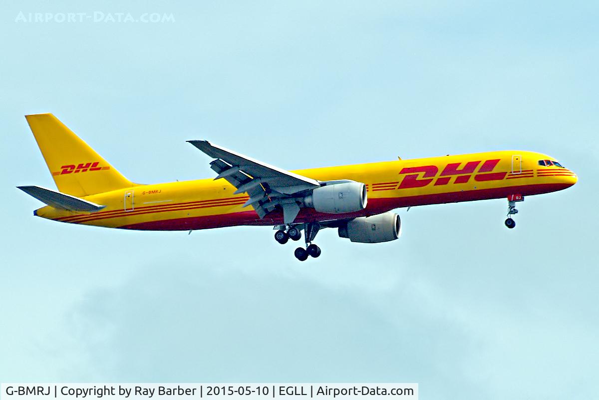 G-BMRJ, 1989 Boeing 757-236/SF C/N 24268, Boeing 757-236F [24268] (DHL) Home~G 10/05/2015. On approach 27L.