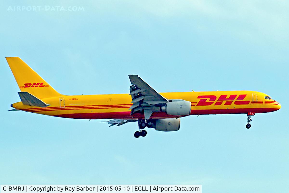 G-BMRJ, 1989 Boeing 757-236/SF C/N 24268, Boeing 757-236F [24268] (DHL) Home~G 10/05/2015. On approach 27L.