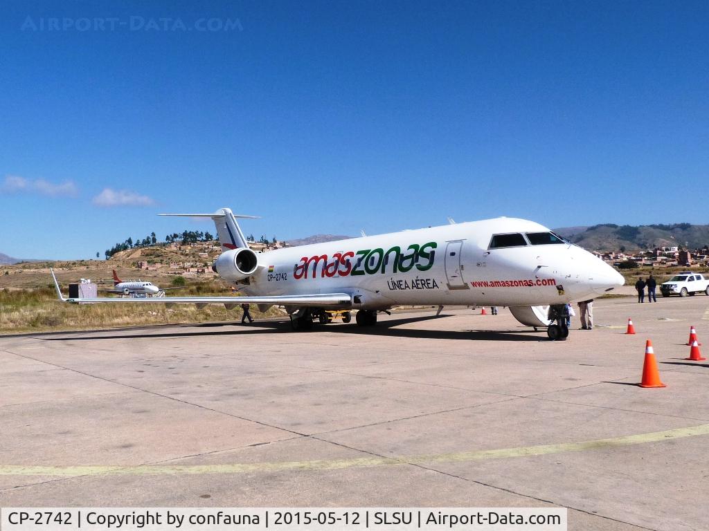 CP-2742, 1997 Bombardier CRJ-200LR (CL-600-2B19) C/N 7195, Parked at Sucre airport