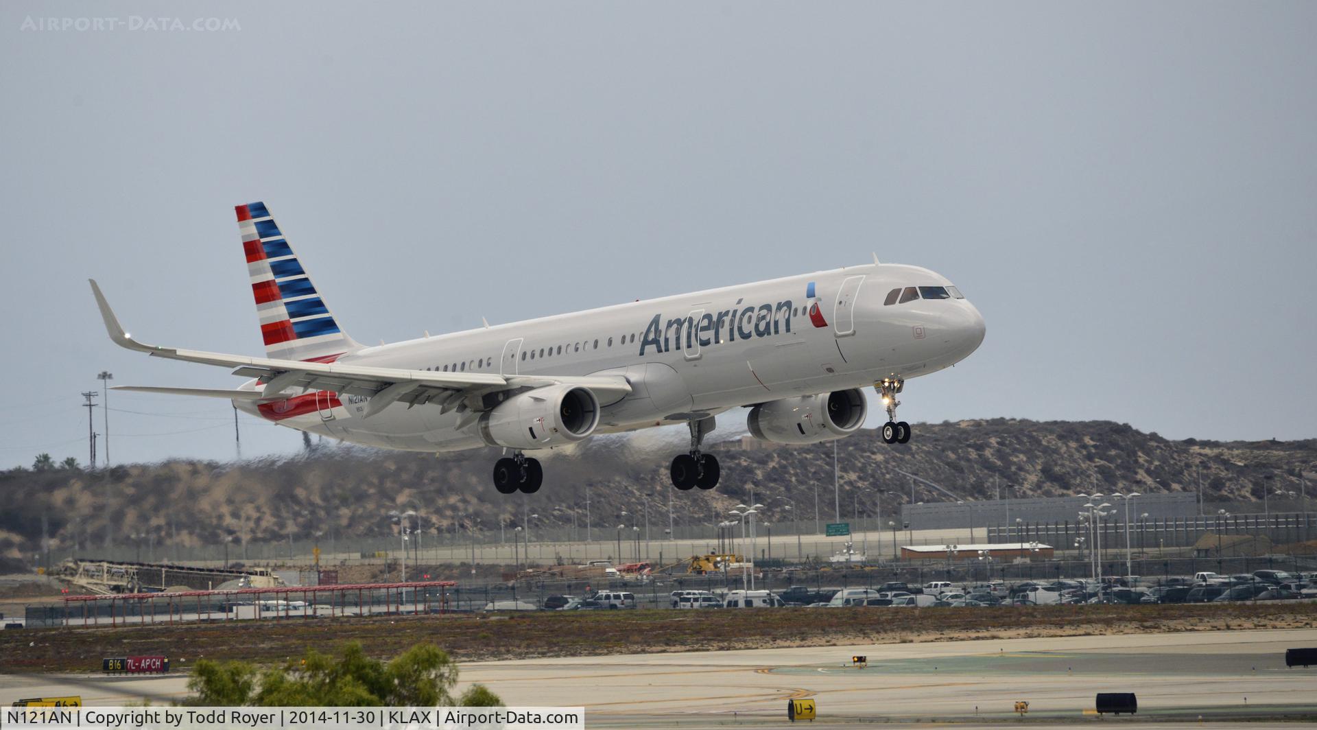 N121AN, 2014 Airbus A321-231 C/N 6238, Landing at LAX on 7R