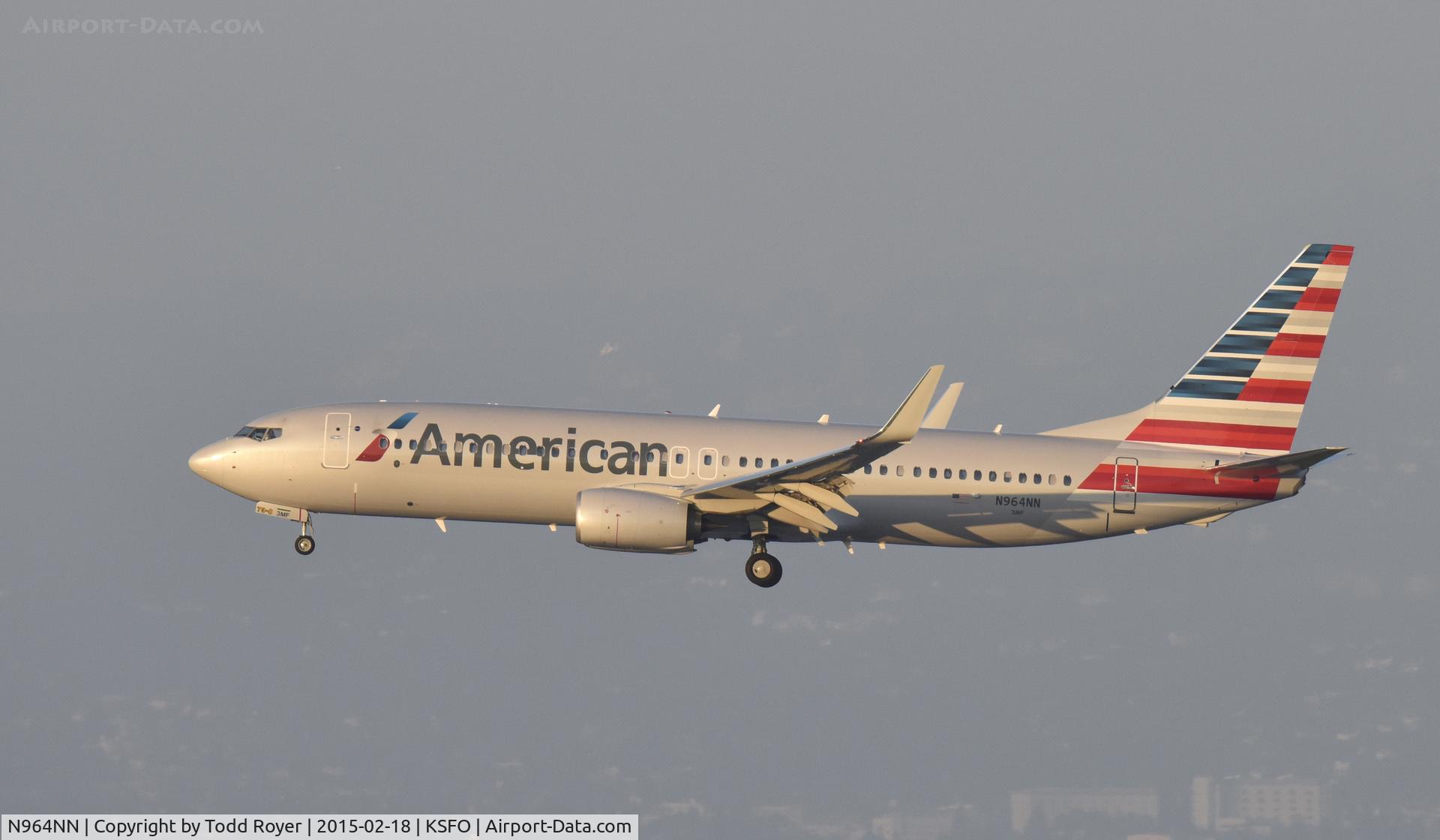 N964NN, 2014 Boeing 737-823 C/N 31210, Landing at SFO