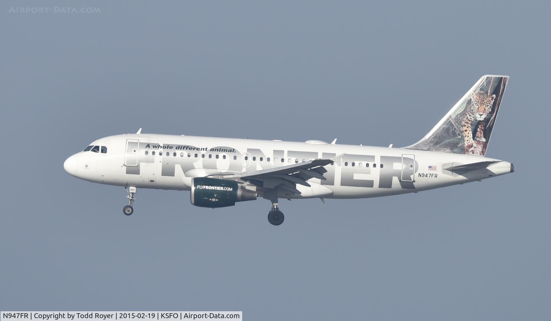N947FR, 2006 Airbus A319-111 C/N 2806, Landing at SFO